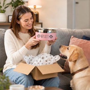 Cuenco para perro grabado con nombre, cuenco de acero inoxidable personalizado para mascotas, comedero para perros, comedero para perros y gatos, regalo para cachorros, regalo para perros, regalo para amantes de las mascotas imagen 2