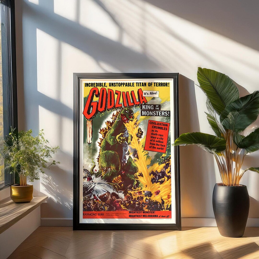 Vintage Godzilla Restored Movie Poster: King of the Monsters, 1950s ...