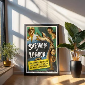 She-Wolf of London Vintage Horror Movie Poster Birthday Gift For Him Classic Horror Film Wall Art Gift For Grandparent Cult Film Art Gift
