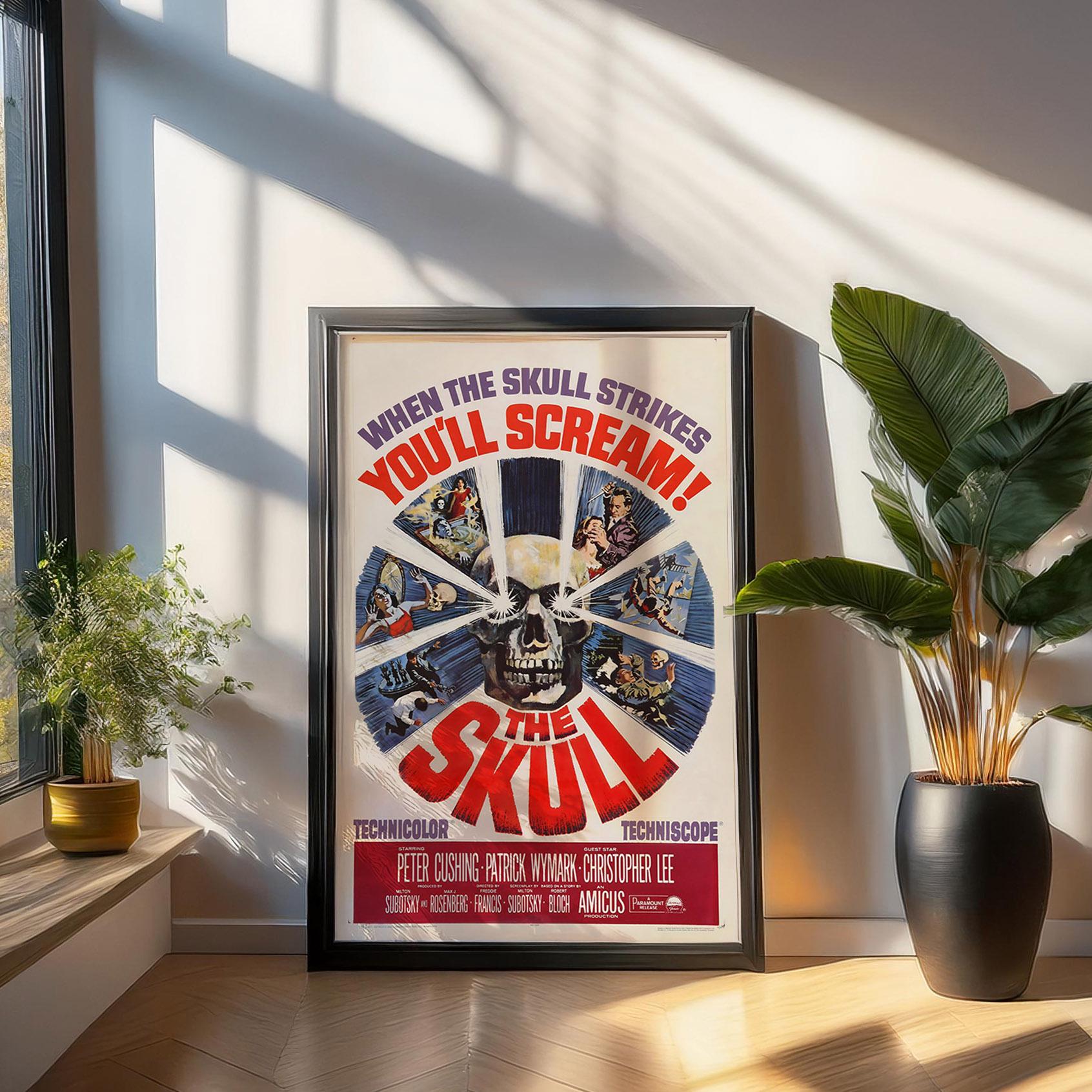 ヴィンテージホラー映画ポスター（復元版）: スカル（1965年）アミカス