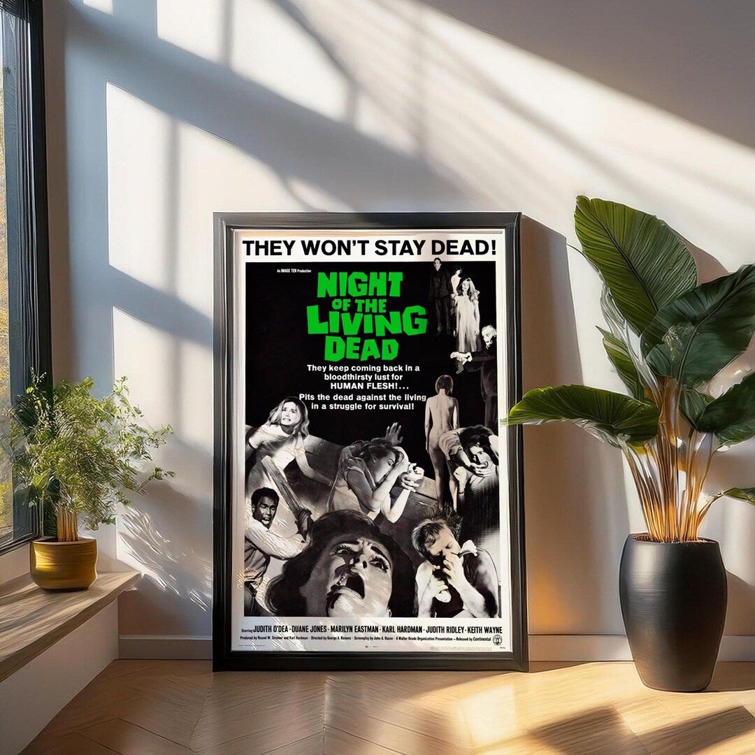 Night of the Living Dead 1968 Restored Movie Poster: 1960s Cult Zombie ...