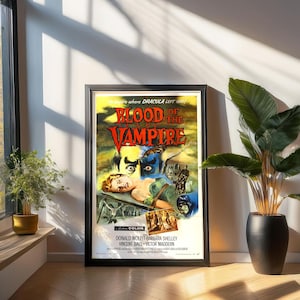 Blood Of The Vampire 1950s Vintage Cult Horror Movie Poster Birthday Gift For Father Gothic Film Wall Art Gift For Partner Cult Film Gift