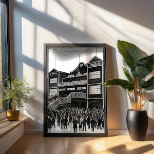 Villa Park Glow Aston Villa FC Premier League Birthday Wall Art Gift For Partner Villa Football Print For Father AVFC Art Gift For Friend
