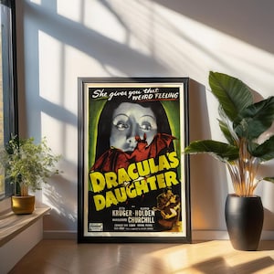 Dracula&#39;s Daughter 1936 US Vampire Horror Film Poster Birthday Gift Cult Vintage Gothic Wall Art Gift For Father Dracula Gift For Friend