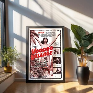 Vintage Horror Restored Movie Poster: Voodoo Village Gothic Wall Art
