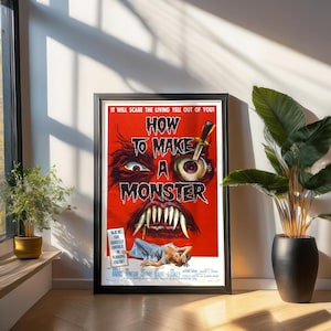 1950s Horror Restored Movie Poster: How To Make A Monster - Vintage Film Art