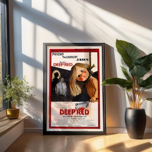 Deep Red 1970s Cult Gothic Horror Film Wall Art Birthday Gift For Partner Horror Movie Poster Gift For Friend Supernatural Gift For Fan