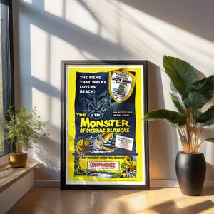 The Monster Of Piedras Blancas 1959 Vintage Horror Movie Poster, Classic Horror Film Wall Art Gift, Gothic Home Gift, Cult Monster Film Art