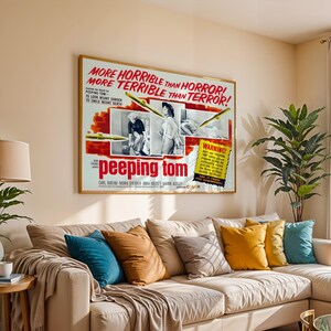 Vintage 1960s Cult Horror Film Poster Birthday Gift For Partner Voyeur Film Art Gift For Father Unique Psychological Horror Gift For Friend