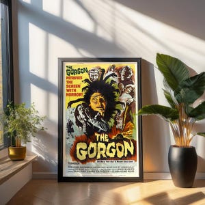 Vintage 1960s Hammer Horror Film Poster Gift For Partner Nostalgic Gorgon Movie Artwork For Father Greek Mythology Poster For Friend