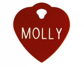 Pet Tag Sale Personalized on Two-Sided Small Heart in 10 Colors