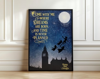 Peter Pan Neverland | Storybook Nursery Print  | Hand Painted Children’s Art | Printable Wall Art
