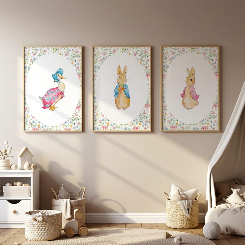 Peter Rabbit Jemima Puddleduck Custom Name Nursery Set Made to Order ...