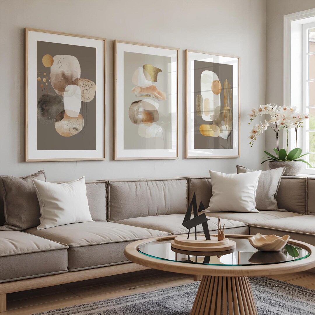 Neutral Modern Abstract Earth Tone Gallery Wall Art | Set of 3 Neutral ...