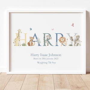 Safari Name Personalized Child Wall Art