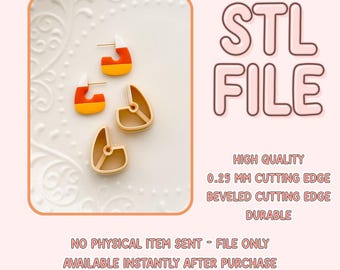 Candy Corn Hoops STL Clay Cutter Digital File