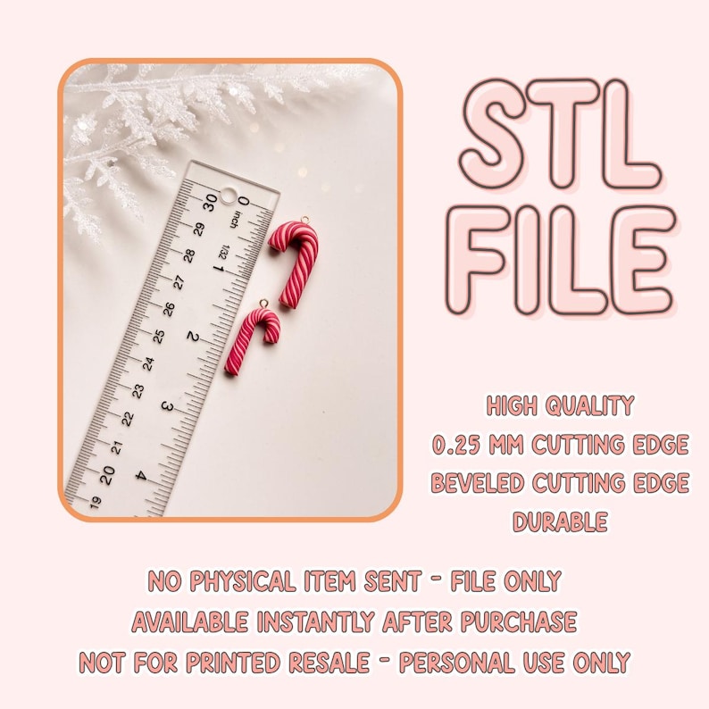 Candy Cane Ruler Candy Cane Shaper STL Clay Cutter Digital File - Etsy