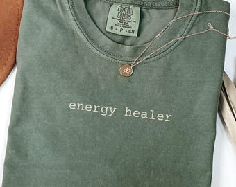Camiseta minimalista Energy Healer, presente espiritual de energia cósmica, camiseta espiritual unissex