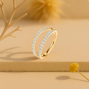Dainty Double Hoop Earring – Clicker Ring for Daith, Conch, Tragus, Nose & Rook Piercing | Titanium Cartilage, Helix Hoop and conch hoop