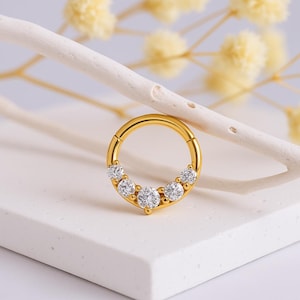 Piercing du septum • Acier chirurgical 316L 16G • design élégant avec zirconium • hypoallergénique • bijoux de septum délicats • cadeau parfait pour elle