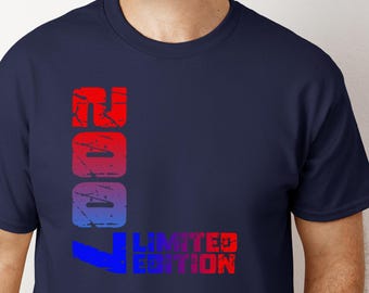 Retro 2007 Limited Edition Unisex Tee: Gradient Text Birthday Gift