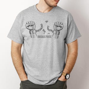 Activism Tee, Graphic Breaking Free Shirt, Social Justice Clothing, Protest Apparel, Revolution T-Shirt, Freedom Top