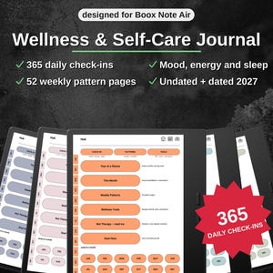 Wellness & Self-Care Journal for Boox Note Air | One Line and Three Marks a Day | Undated + Dated 2027 PDF