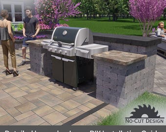 Diseño de estación de parrilla Dawn - Planos para construir una estación de parrilla - Guía de instalación paso a paso - Descarga digital