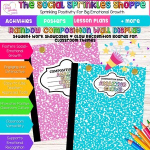 Rainbow Glow Student Work Display | Printable Classroom Wall Décor | Positive Recognition & Celebration Boards