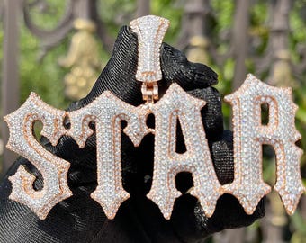 Personalized Name Necklace with Iced Out Letters - Custom Hip Hop Bling Jewelry, Unique Birthday Gift for Women, Includes Free Rope Chain