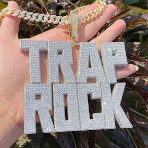 Collar con nombre personalizado para hombre, cadena de eslabones cubanos de 12 mm con colgante de gran tamaño con circonita cúbica, joyería de hip hop brillante, regalo personalizado
