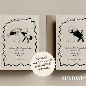 Wine Lovers Save the Date: Fun Hand-Drawn Wedding Invitation (Digital Template) 001 image 4