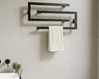 Modern Metal Towel Rack, Wall Mounted Minimalist Towel Holder, Contemporary Bathroom Decor