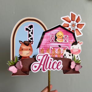 Farm Animal Party Cake Topper - Farm Cake Topper - Age Birthday cake topper - Farm Party - Farm theme Birtbday Party Decor farm cake topper