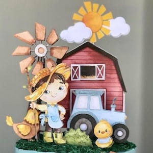 Farm Cake Topper | Farm Themed Party Decor | Old McDonald Farm Cake Topper | Barn Animals | Farm Party Decorations / Animals in the Farm