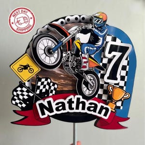 Motocross Cake topper / Dirt Bike cake topper / Motocross Birthday Cake topper / Motorbike cake topper / Motorcycle cake topper