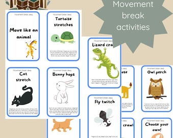 Ideas para pausas de movimiento con temática animal para el aula