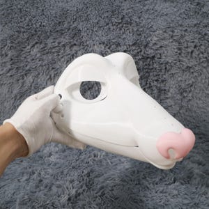 Cartoon Anteater Fursuit Head Base DIY Moving Jaw Animal Mask for Cosplay Costume Making with Pink Nose Eyelid Details Long Snout Creature