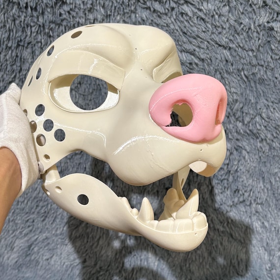 Dire Mask K9 Canine Fursuit Head Base Movable Moving Hinge Jaw- 3D Printed Wolf Furry Halloween Cosplay Cartoon Skull DIY Kemono Anthro Gift