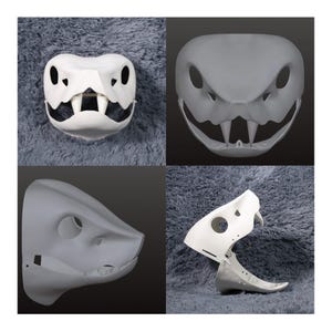 Snake Skull Fursuit Base Detachable Jaw Retractable Fangs Python Viper Inspired 3D Printed DIY Reptile Mask Furry Cosplay Creature Creation