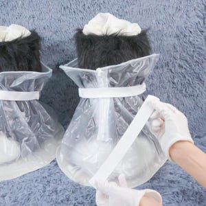 Oversized Transparent Waterproof Fursuit Shoe Covers PVC Anti Slip Paw Boot Covers with Elastic Straps for Cosplay Outdoor Wear & Protection