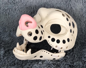 Hyena Mask Skulldog Puppy Yeen Fursuit Head Base 3D Printed Detachable Moving Jaw Costume Cosplay Unique Gift for Animal Lovers Flexi Hyena