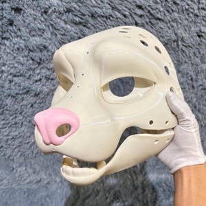 Ferret Mask Skull Caniform Furry Fursuit Head Base Moving Jaw 3D Printed Unique Original DIY Halloween Costume PLA With Eyes Teeth Eyelids