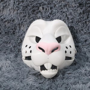 Toony Kangaroo Fursuit Head Base DIY 3D Printed Mask with Movable Jaw Realistic Teeth Pink Nose Eyelids and Expressive Cartoon Features