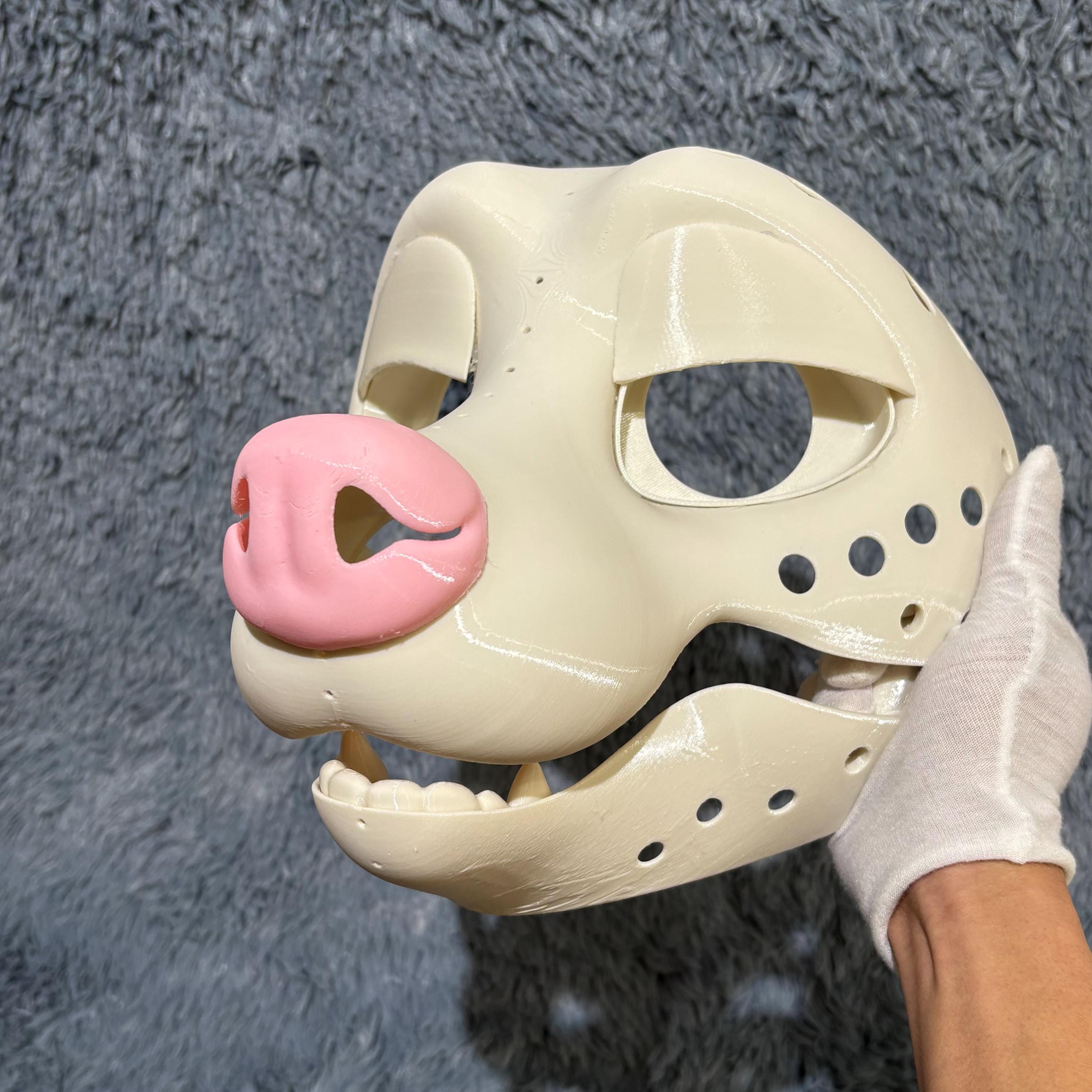 Cute Skunk Head Base Furry Fursuit Mask Skull 3D Print Therian Fursona DIY Accessory Moving Jaw Animal Costume Cosplay Eyeblanks Nose Teeth