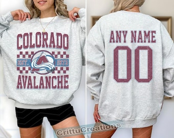 Sudadera de hockey de Colorado Avalanche, camiseta vintage de Avalanche, camiseta de aficionado al hockey de Colorado, camiseta de hockey, suéter juvenil de hockey de Avalanche