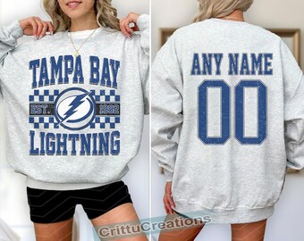 Felpa da hockey dei Tampa Bay Lightning, maglietta vintage dei Lightning, maglietta da tifoso dei Tampa Bay Hockey, maglietta da hockey, maglione da hockey per ragazzi dei Lightning