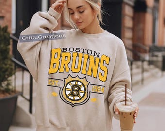 Boston Bruins Sweatshirt Vintage, Boston Hockey Fan Shirt, Game Day Ice Hockey Gift