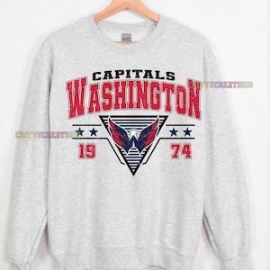 Vintage Washington Capitals Sweatshirt| Washington  Hockey shirt| Hockey Mom Dad gift| Retro Hockey Fan Shirt for Game Day