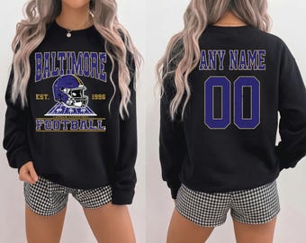 Personalized Baltimore Football Sweatshirt, Baltimore Football Crewneck, Baltimore Game Day Fan Gifts